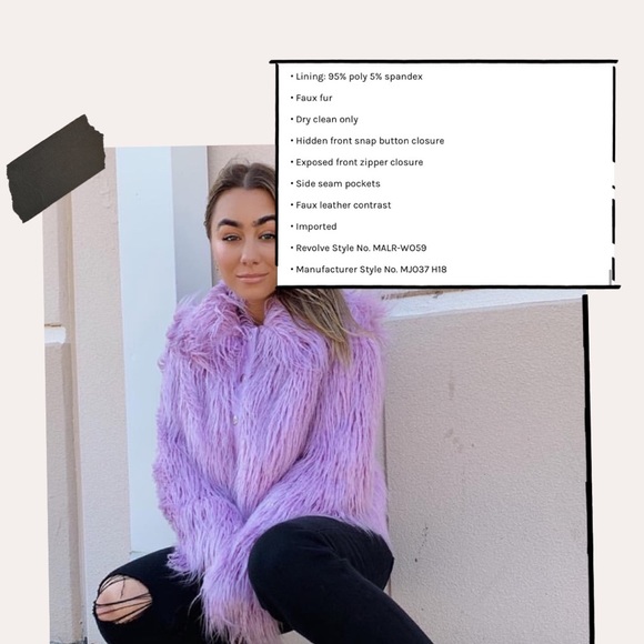 Purple faux fur jacket 💜 - Picture 3 of 4